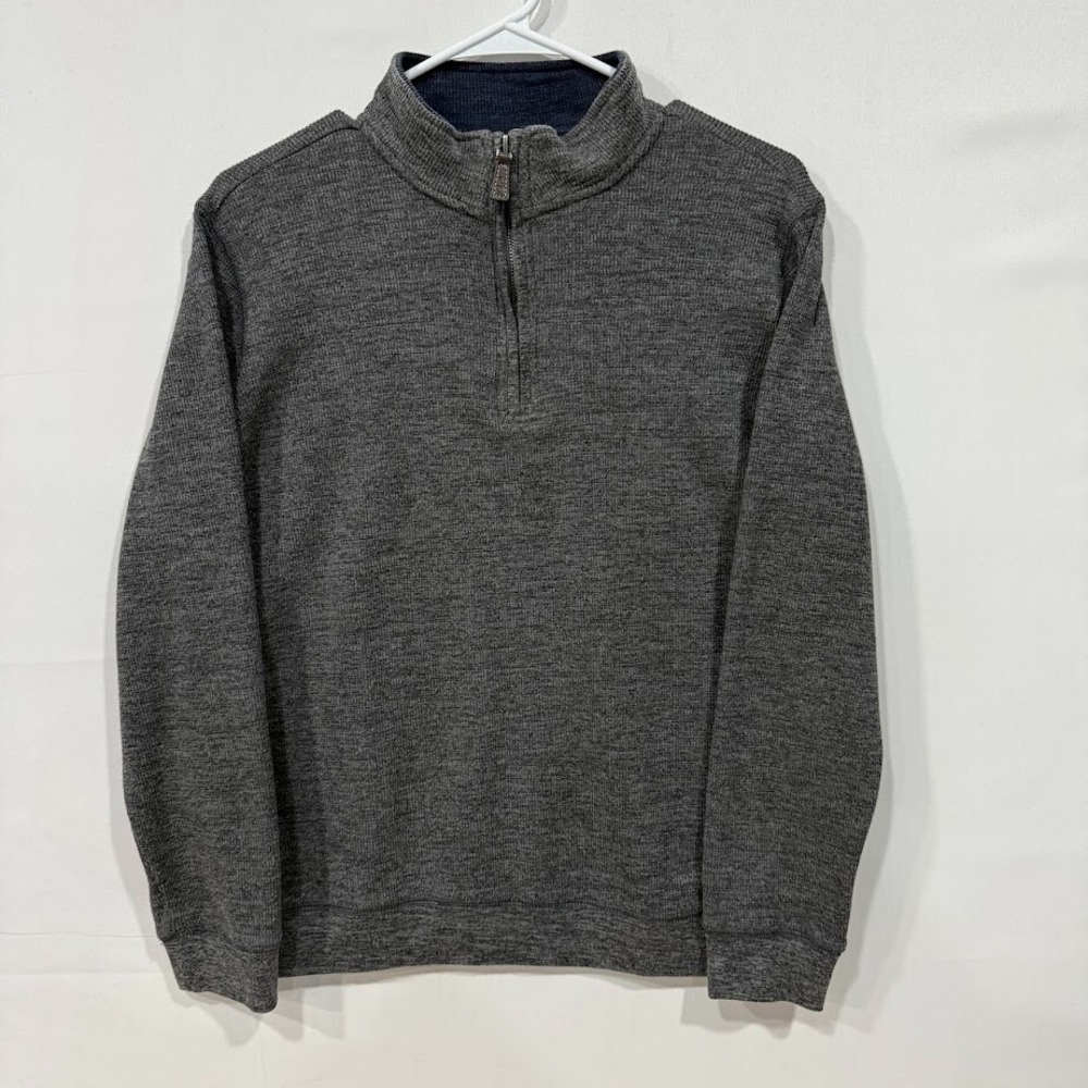 TailorByrd 1/4 Zip Pullover Sweater Mens S Gray‎ Textured Knit